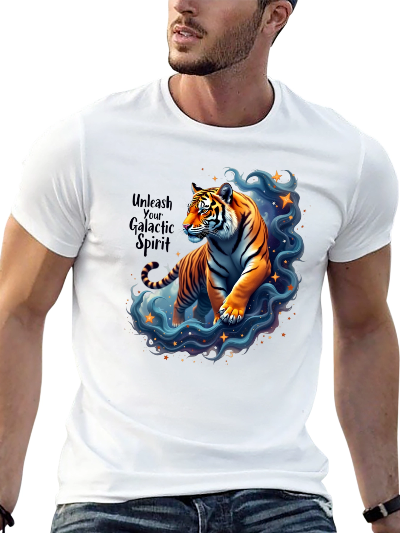 Unleash Your Galactic Spirit Tiger T-Shirt