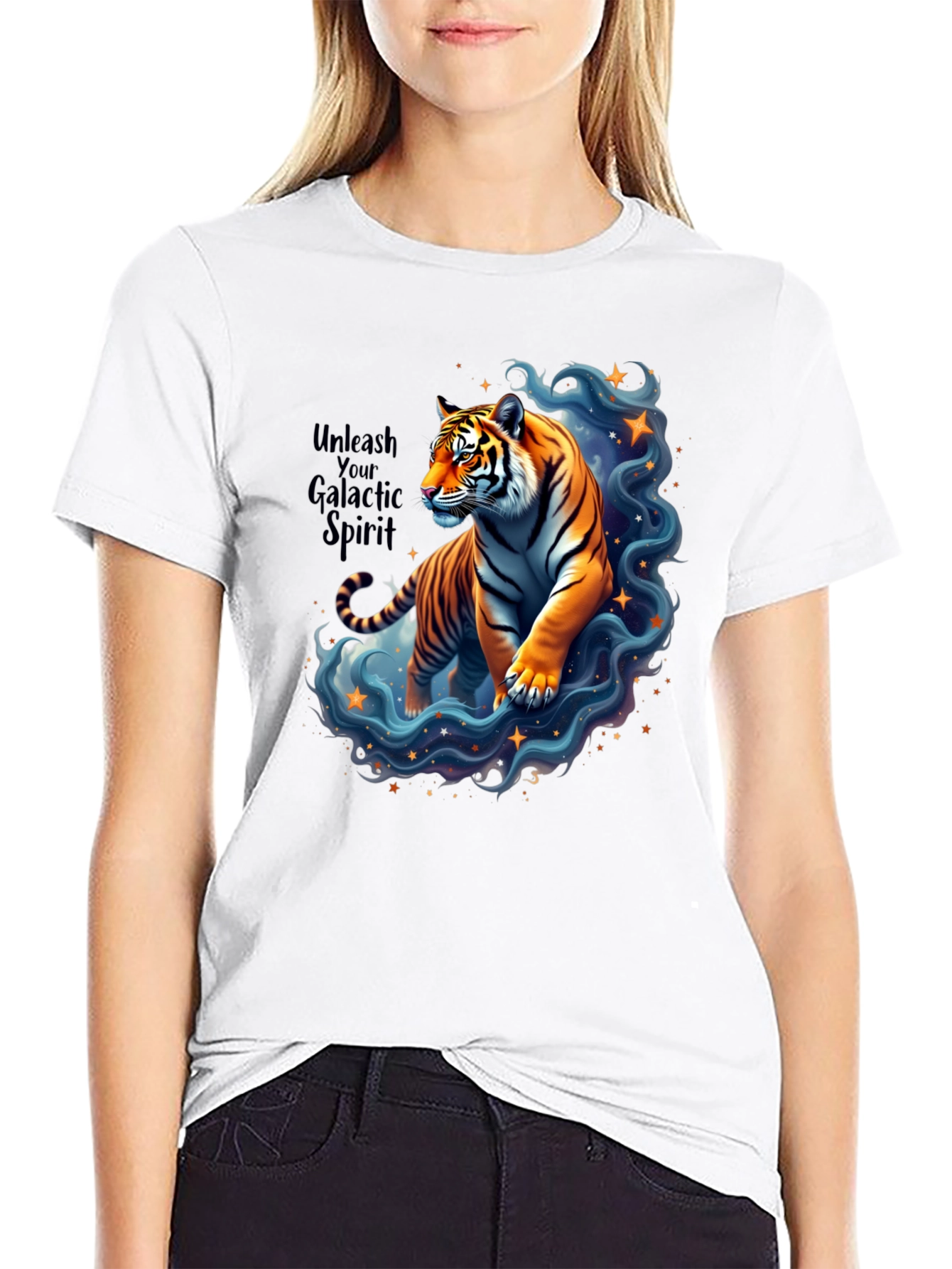 Unleash Your Galactic Spirit Tiger T-Shirt