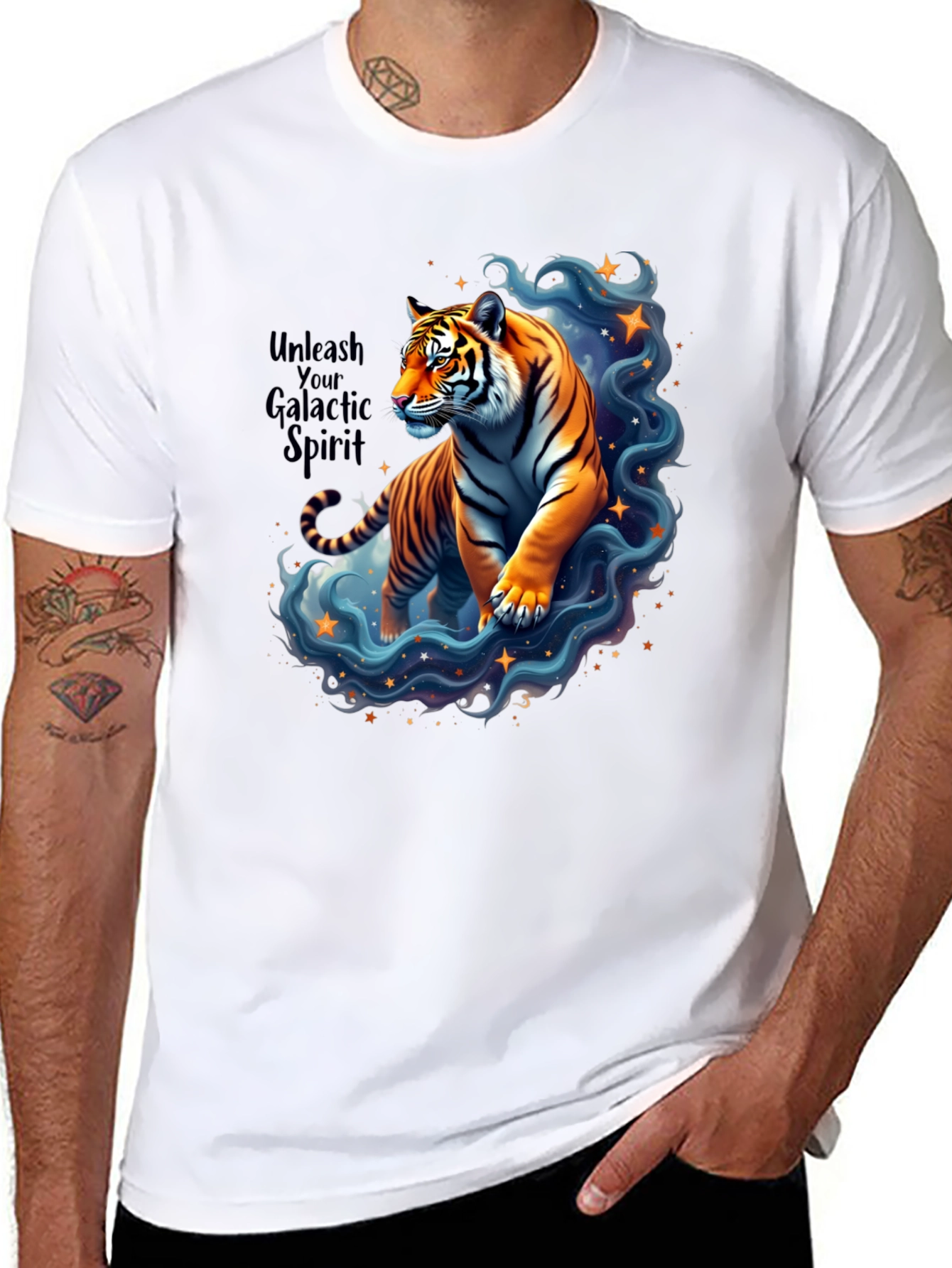 Unleash Your Galactic Spirit Tiger T-Shirt