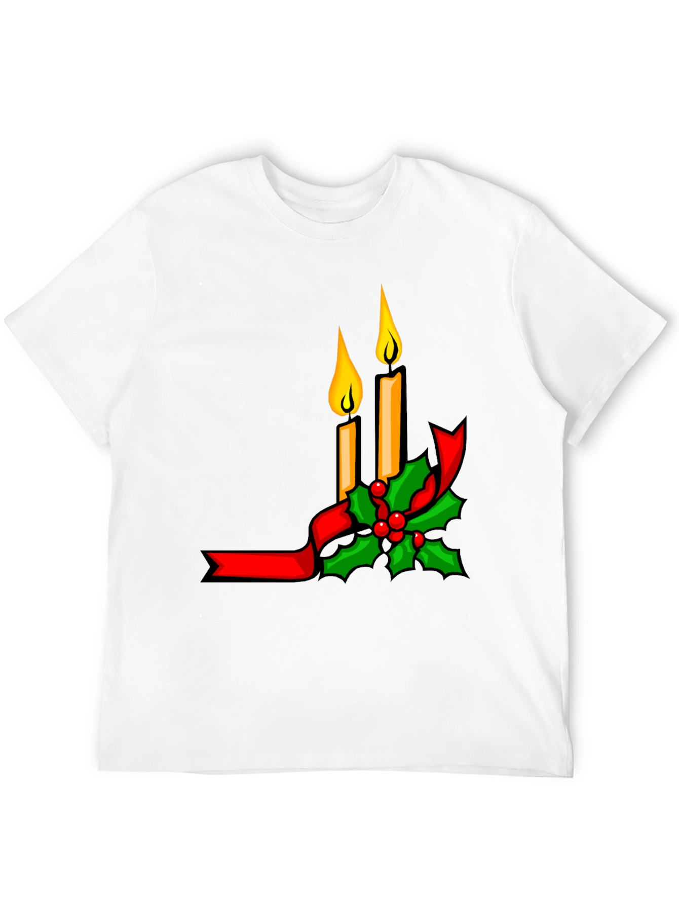 Festive Holiday Candle Graphic T-Shirt