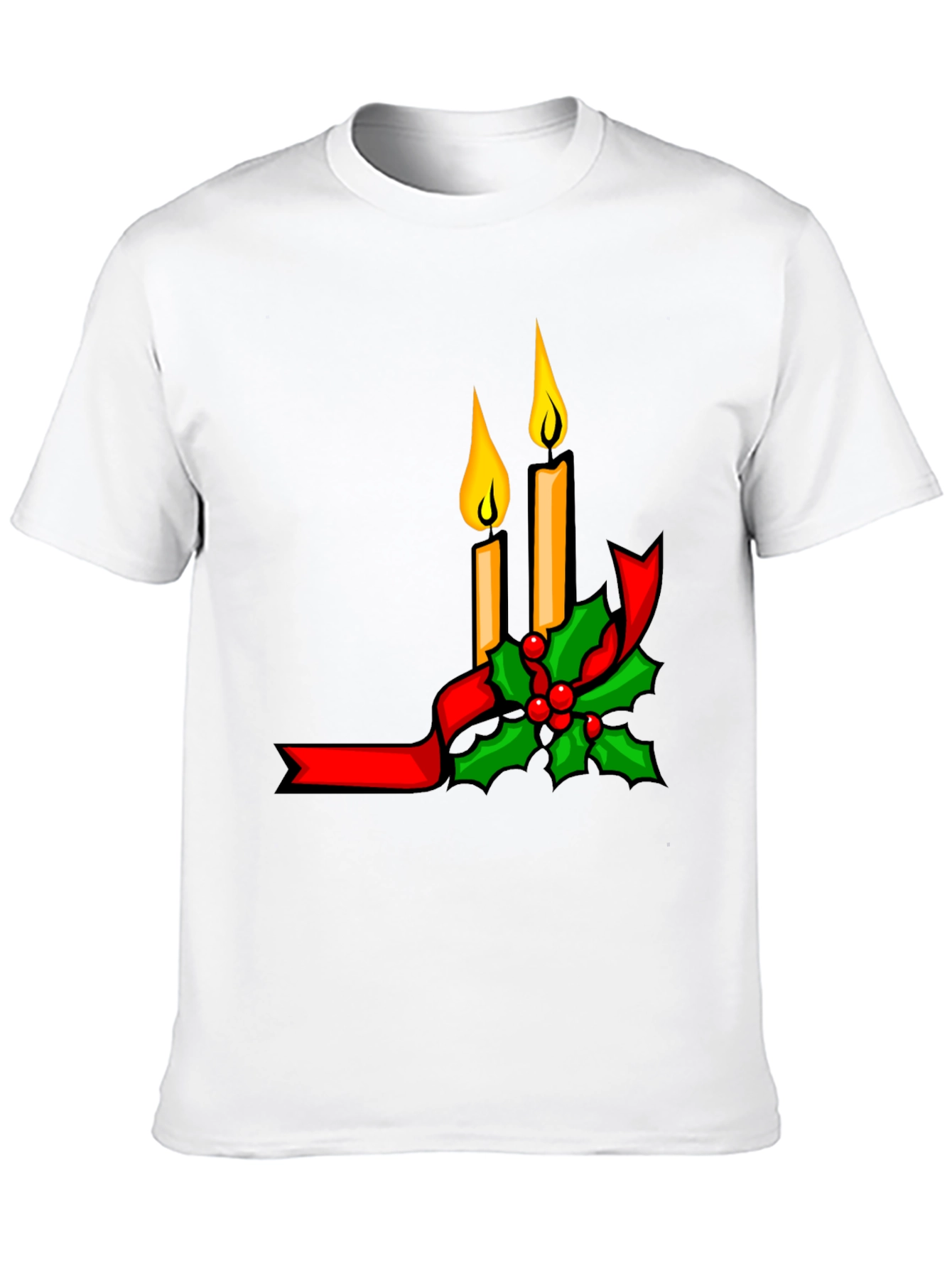 Festive Holiday Candle Graphic T-Shirt