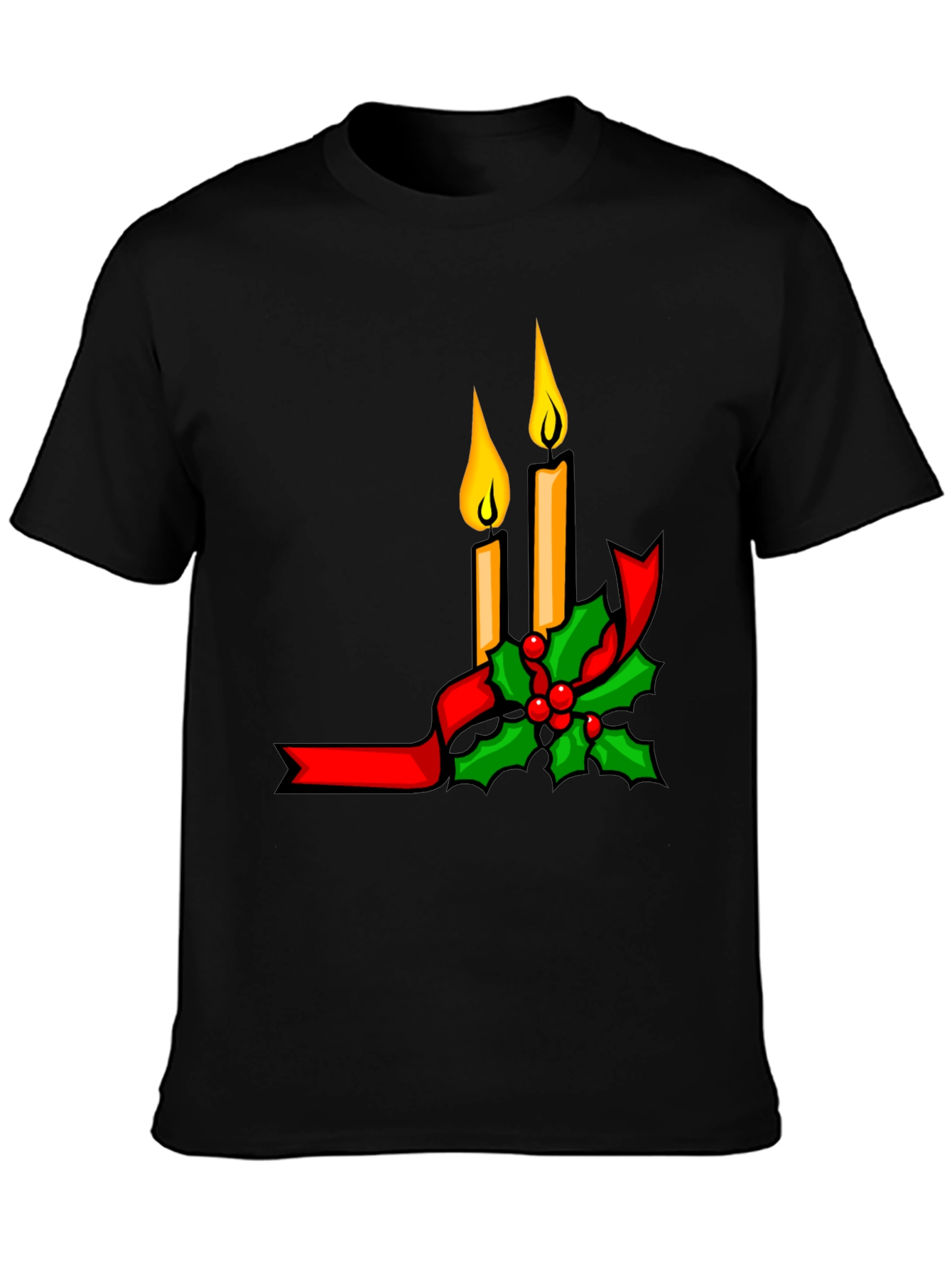 Festive Holiday Candle Graphic T-Shirt
