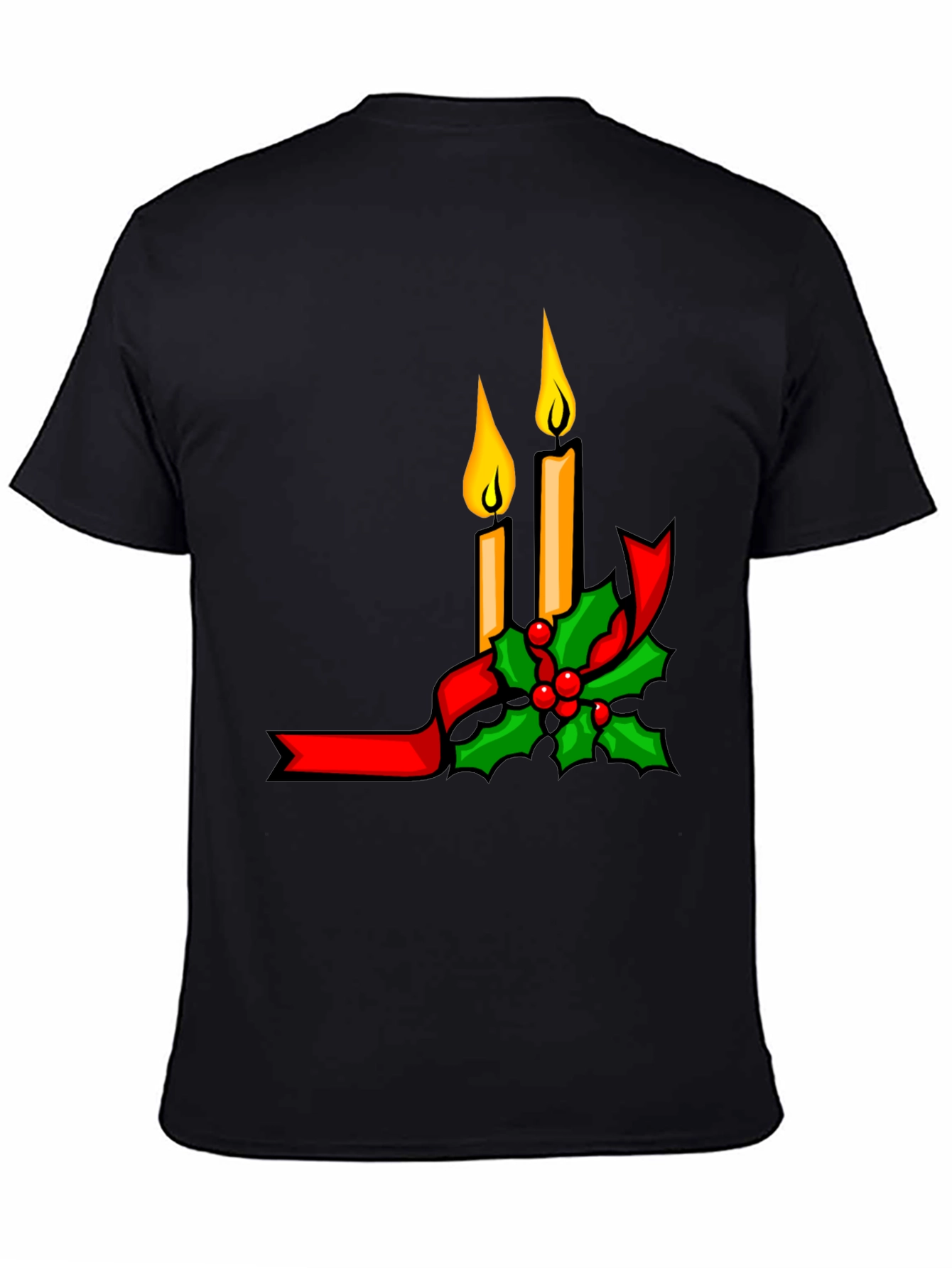 Festive Holiday Candle Graphic T-Shirt