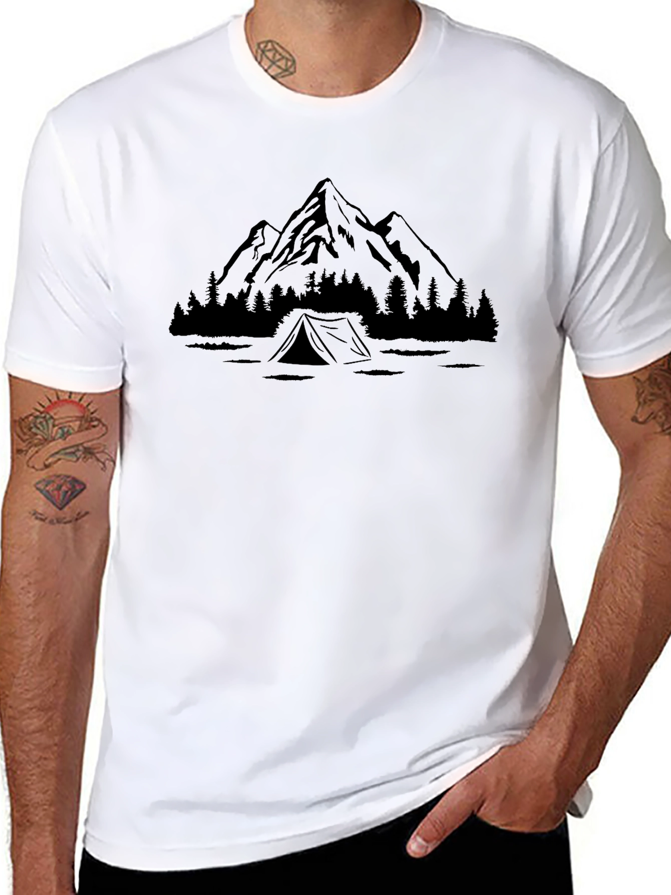 Mountain & Tent Graphic Tee - Adventure Ready