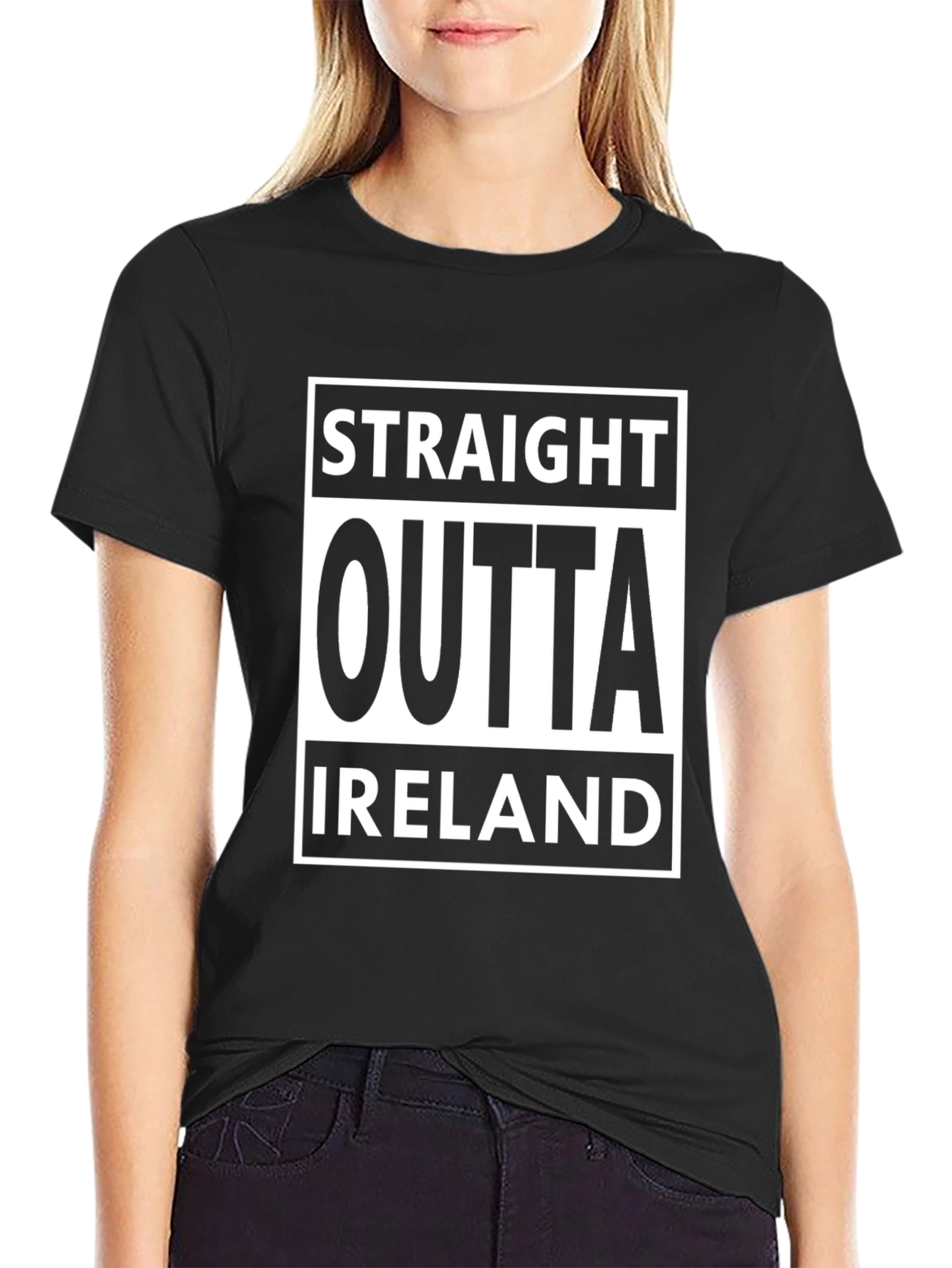 Straight Outta Ireland Black T-Shirt