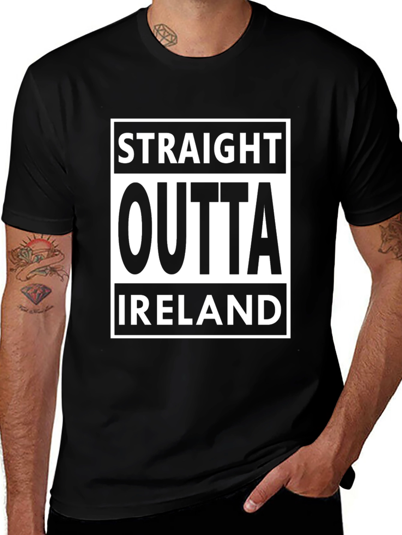 Straight Outta Ireland Black T-Shirt