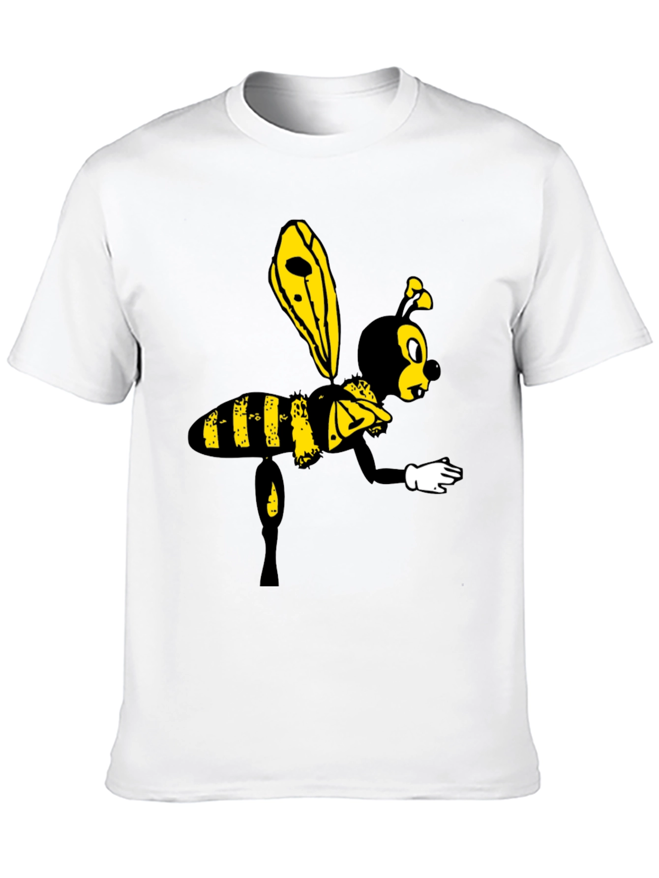 Cartoon Bee Graphic Black T-Shirt