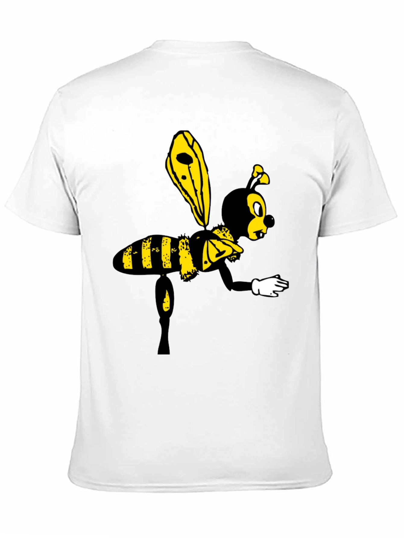 Cartoon Bee Graphic Black T-Shirt