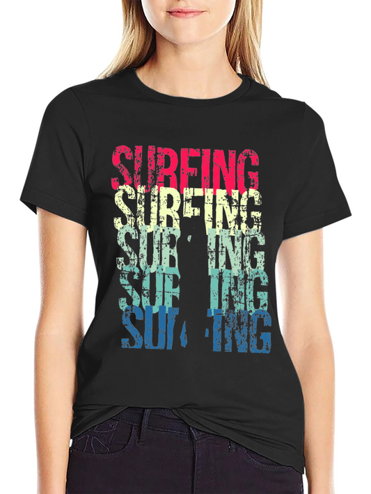 Retro Surfing Graphic Tee - Vintage Style Summer T-Shirt