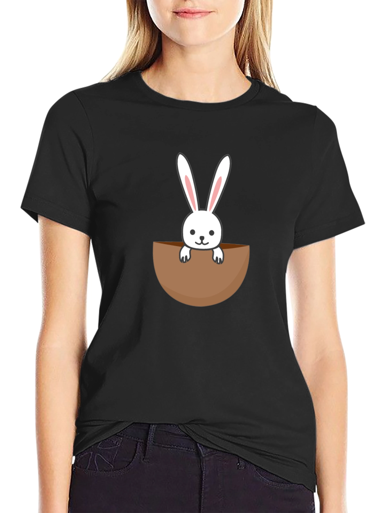 Cute Bunny in Pocket Graphic Tee