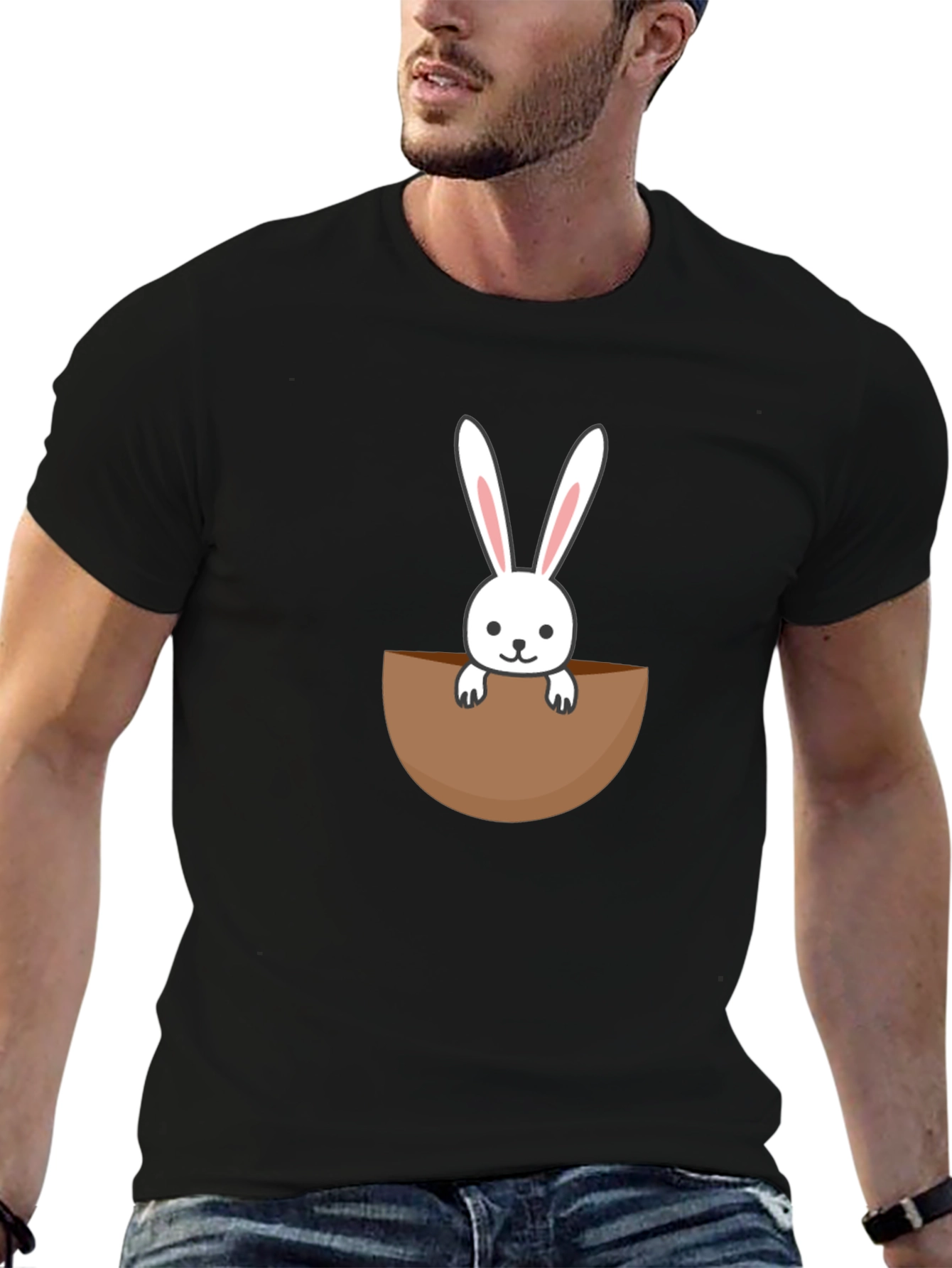 Cute Bunny in Pocket Graphic Tee