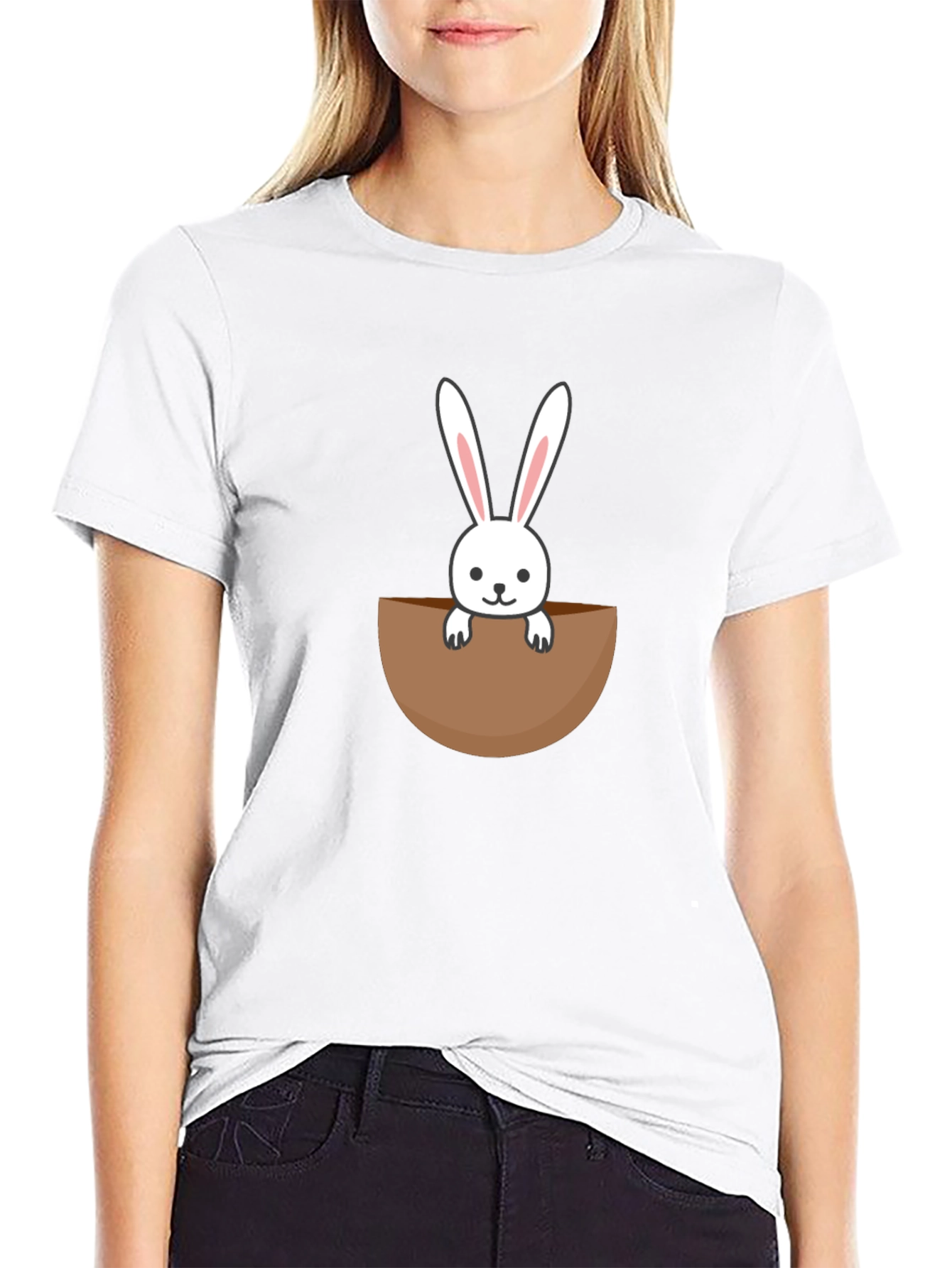 Cute Bunny in Pocket Graphic Tee