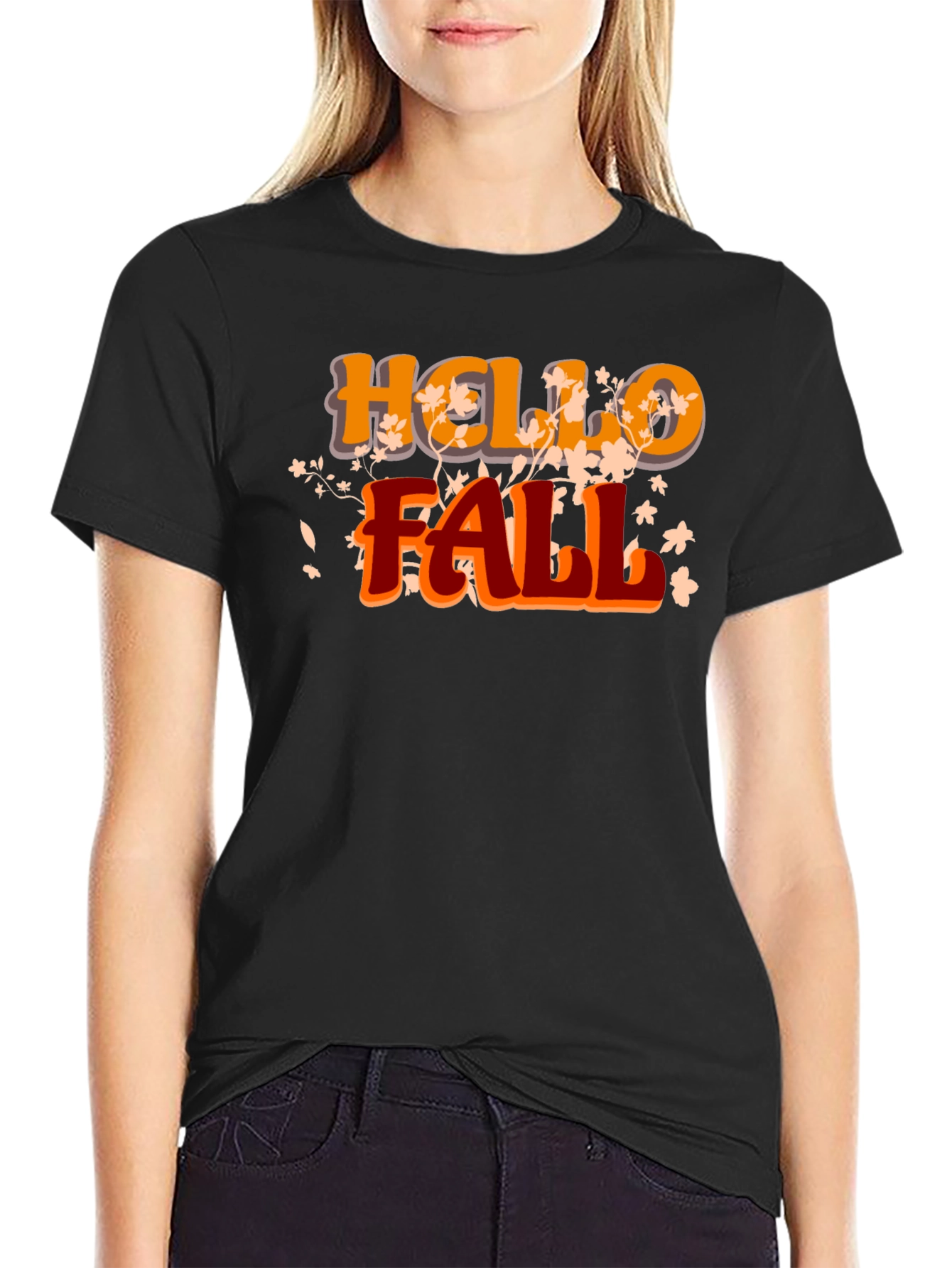 Hello Fall Black Graphic Tee