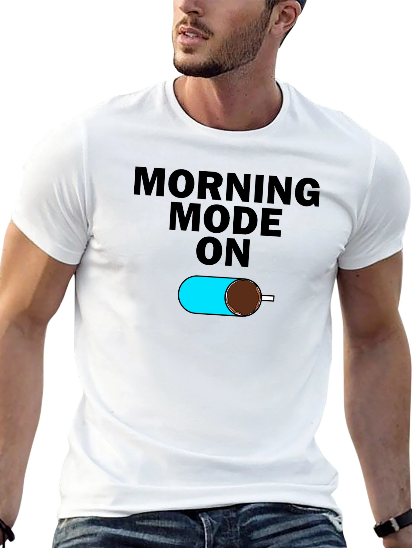 Morning Mode On Black T-Shirt