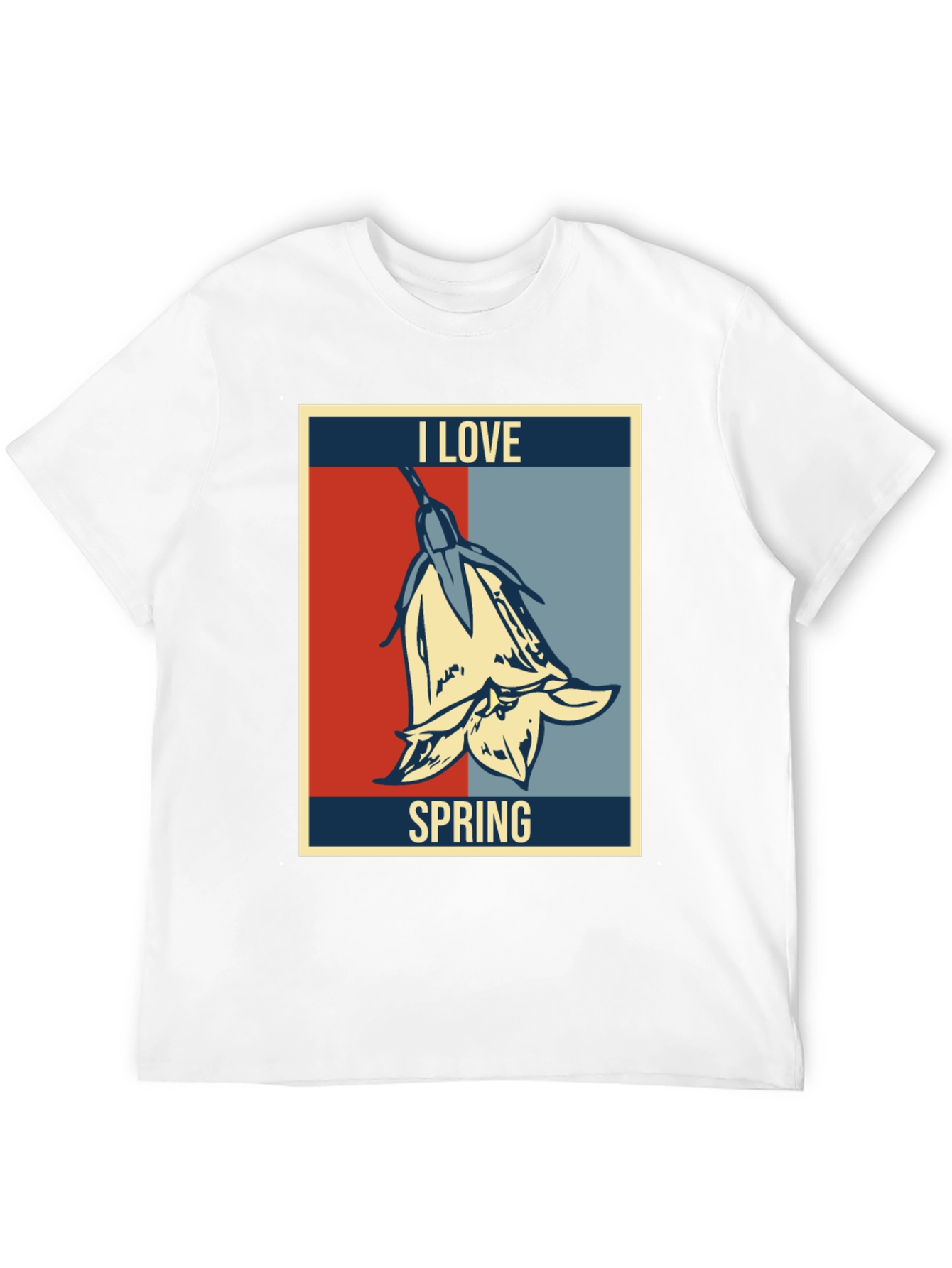 I Love Spring Graphic T-Shirt - Floral Design