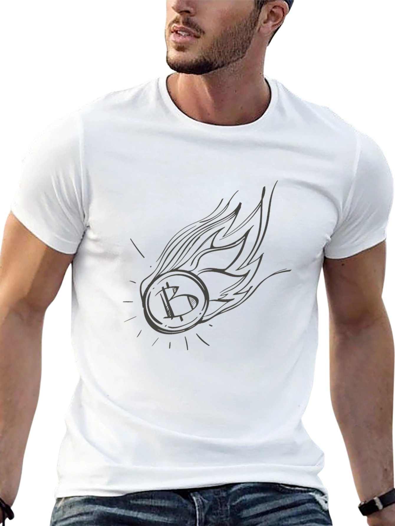 Bitcoin Fireball Graphic Tee - Crypto Enthusiast Shirt