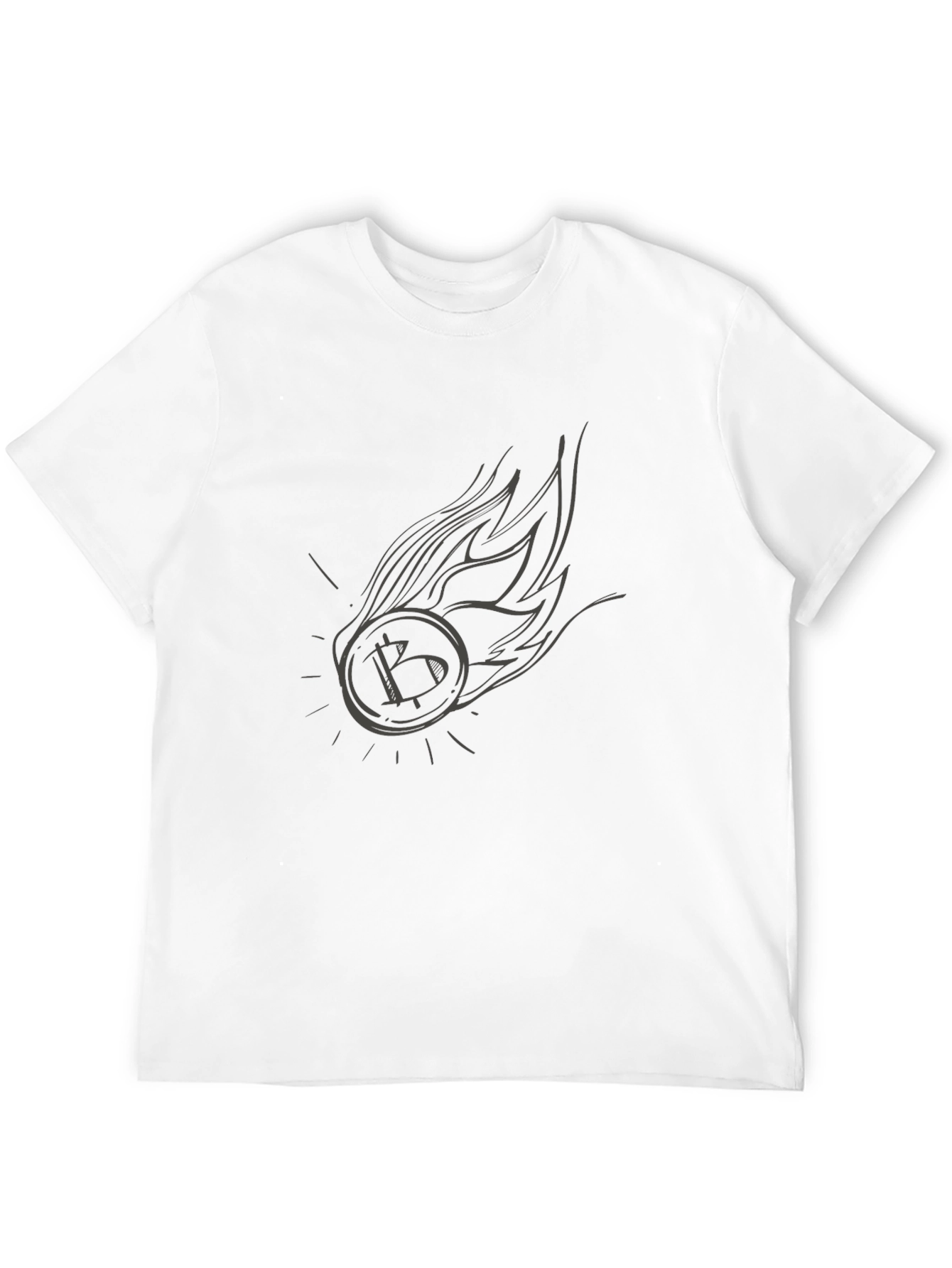 Bitcoin Fireball Graphic Tee - Crypto Enthusiast Shirt