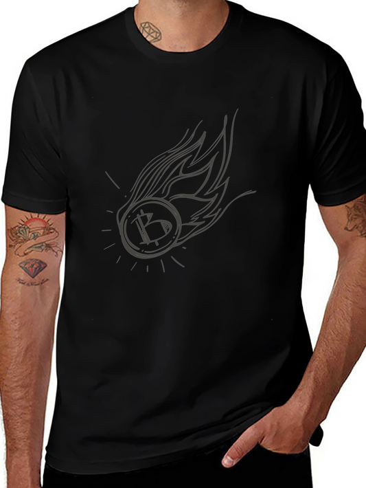 Bitcoin Fireball Graphic Tee - Crypto Enthusiast Shirt