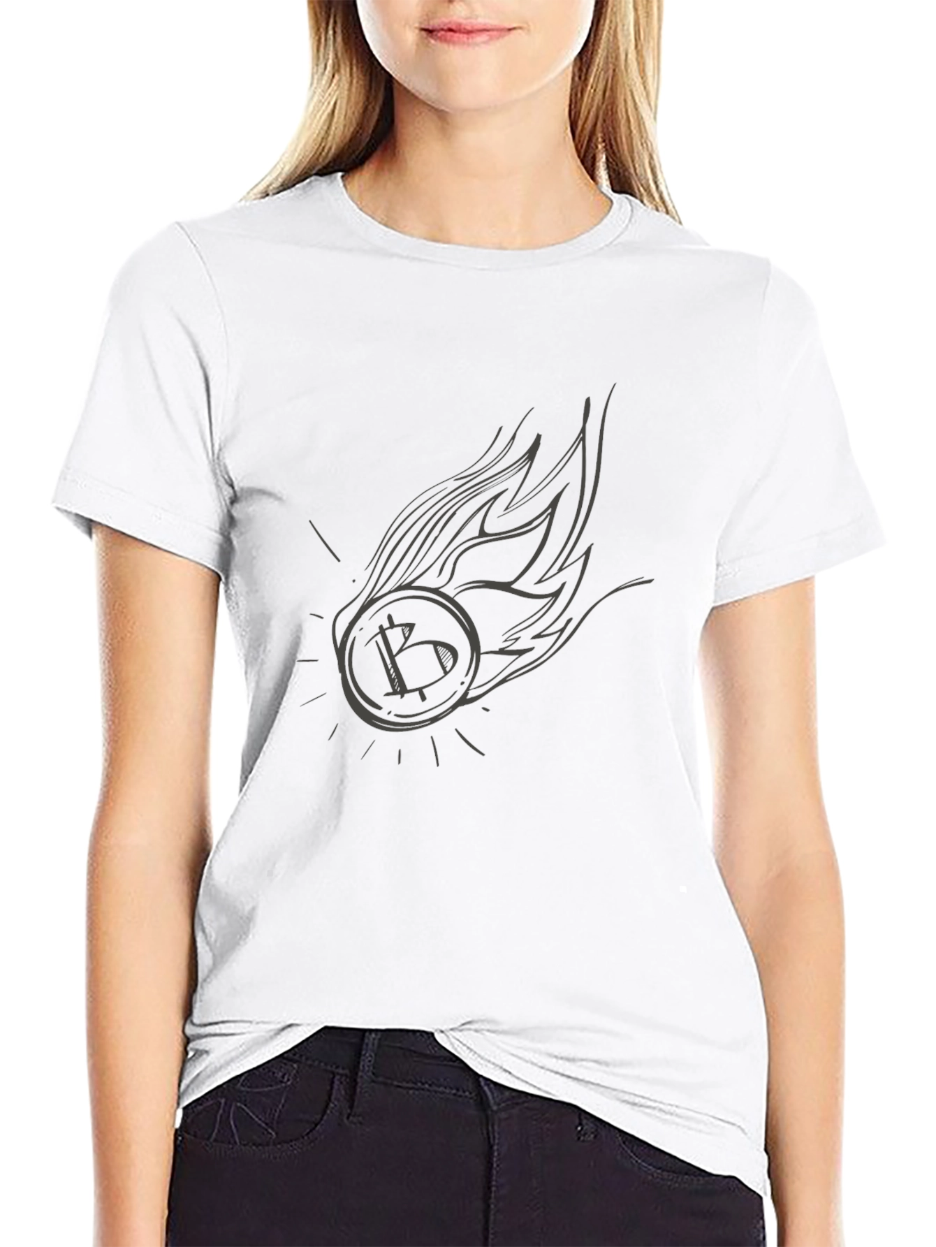 Bitcoin Fireball Graphic Tee - Crypto Enthusiast Shirt