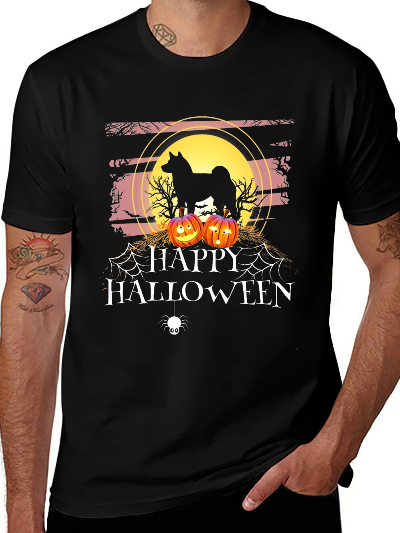 Happy Halloween Dog Silhouette T-Shirt