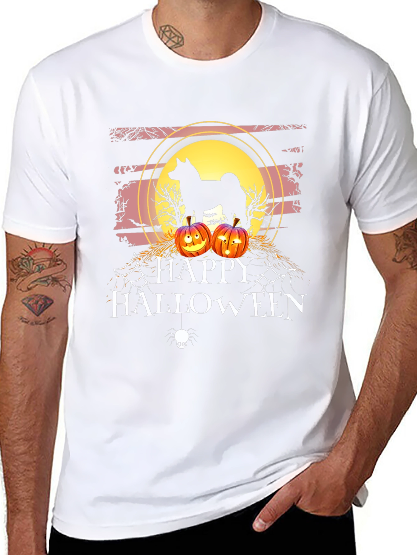 Happy Halloween Dog Silhouette T-Shirt