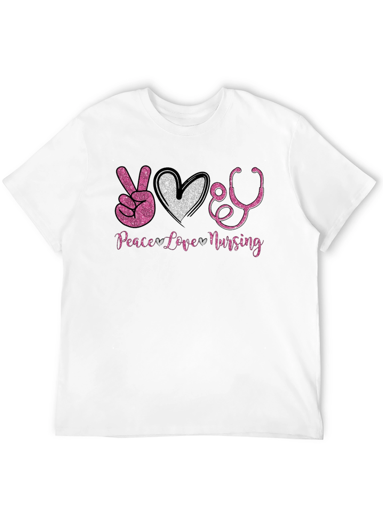 Peace Love Nursing Graphic T-Shirt