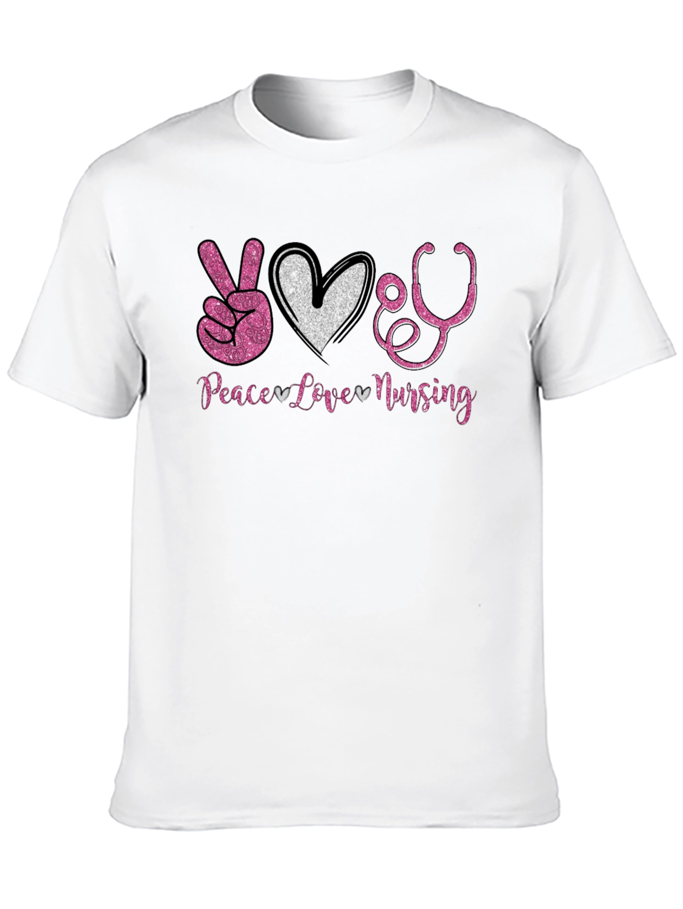 Peace Love Nursing Graphic T-Shirt