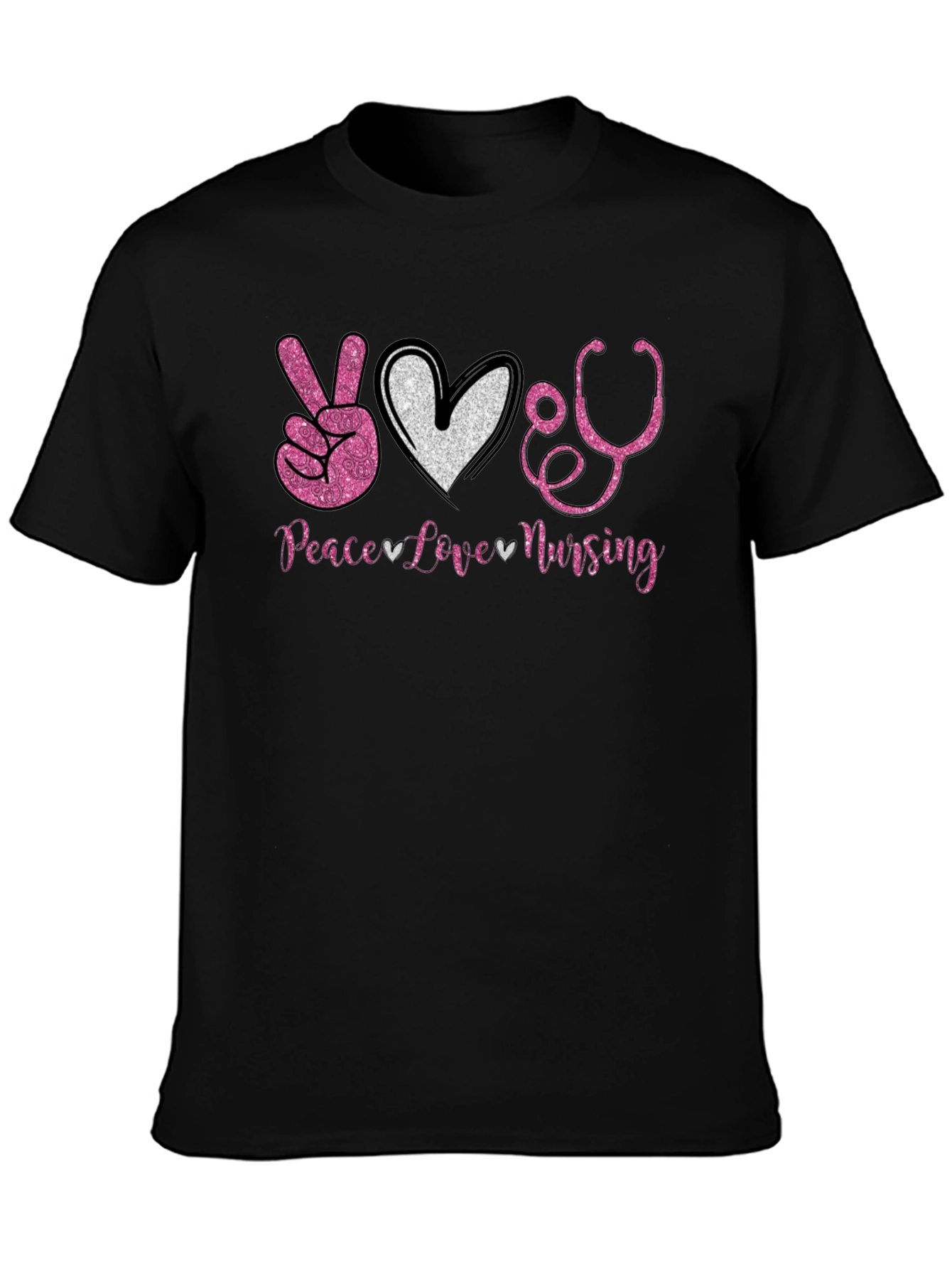 Peace Love Nursing Graphic T-Shirt