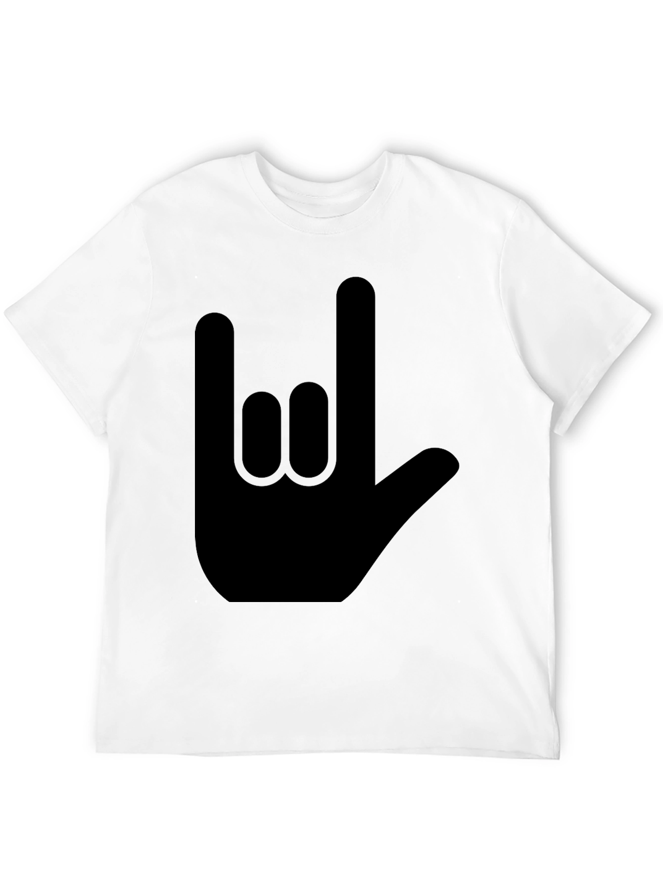 Rock On Hand Sign Black T-Shirt