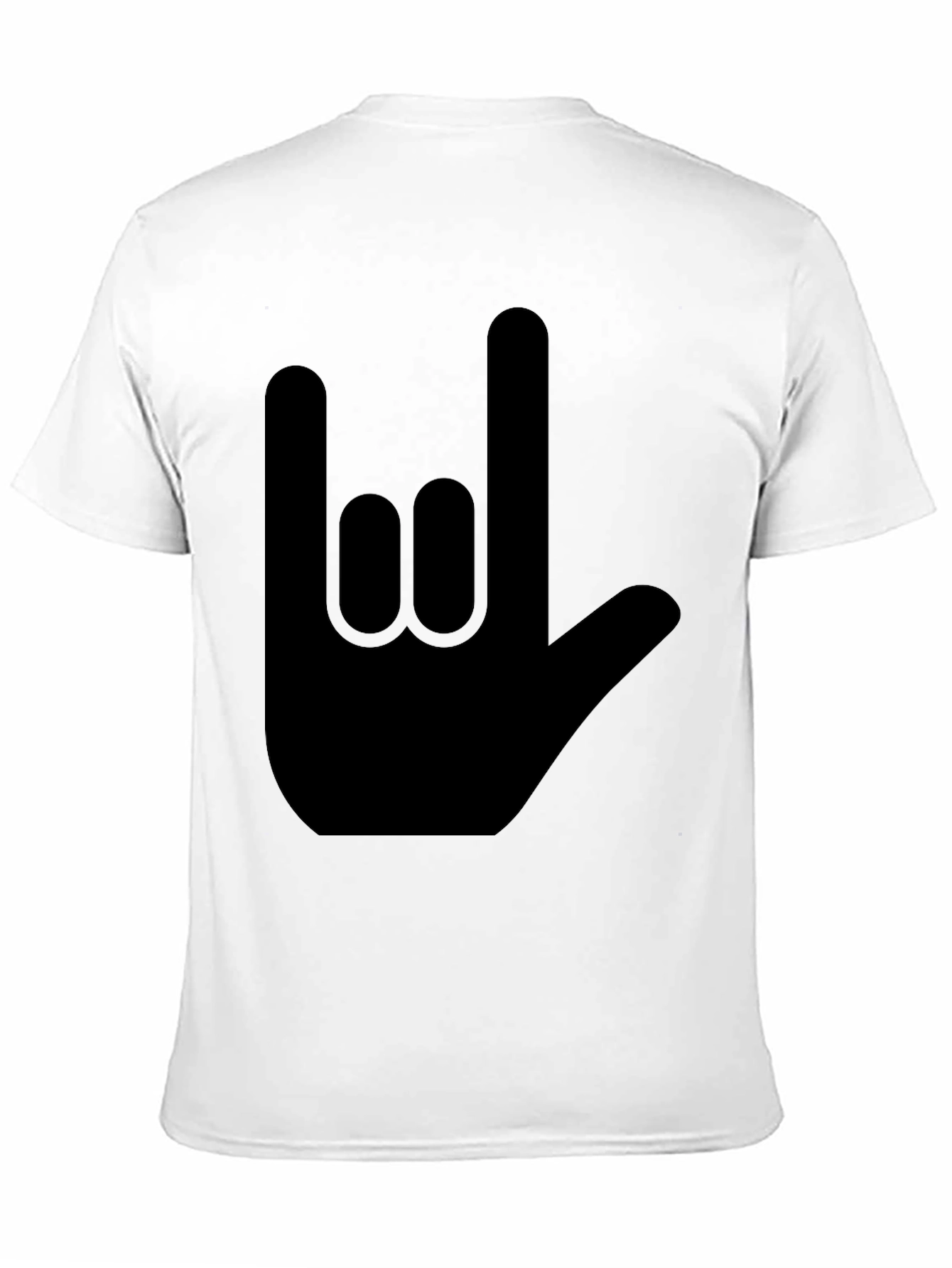 Rock On Hand Sign Black T-Shirt