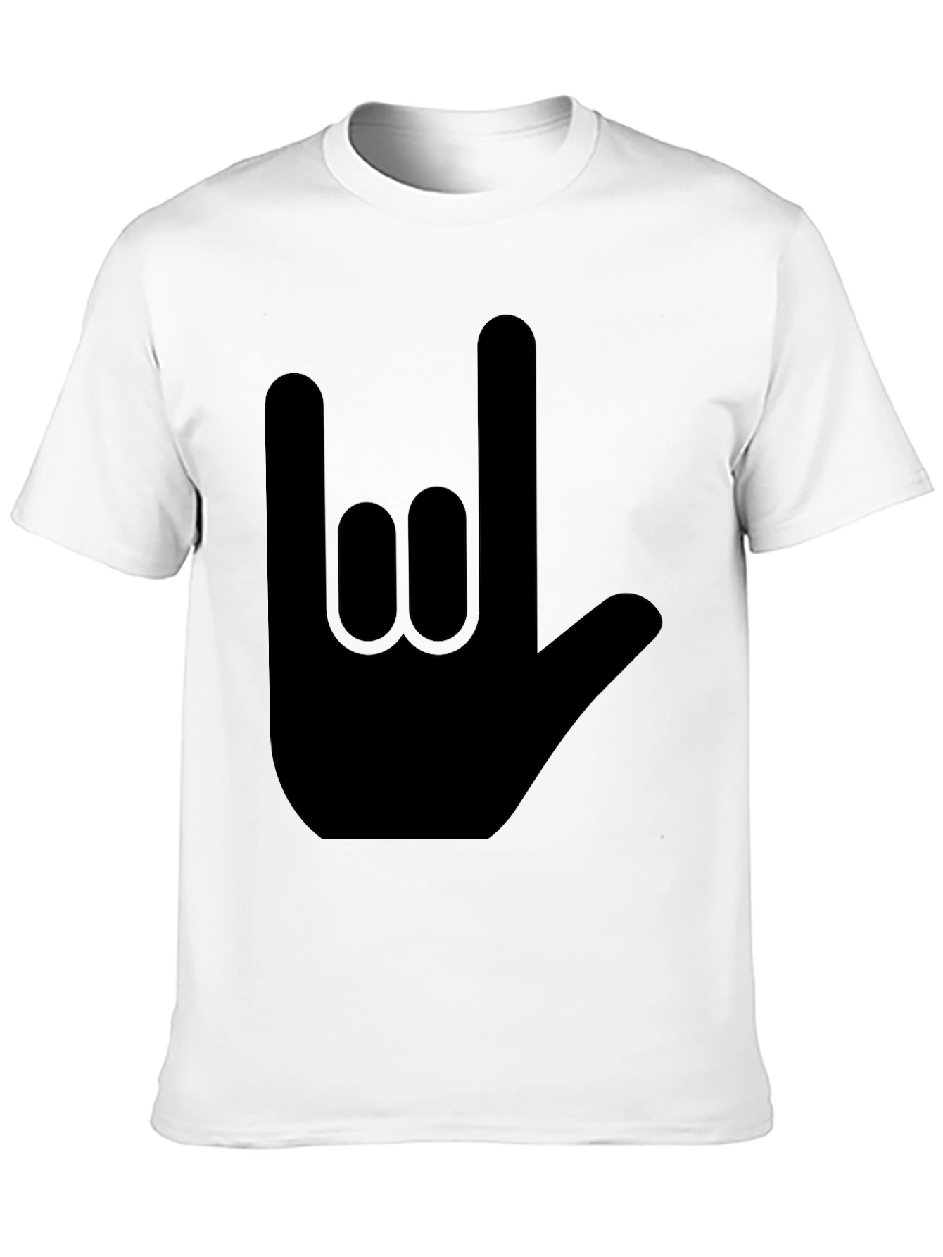 Rock On Hand Sign Black T-Shirt