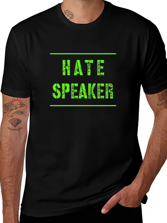 Hate Speaker Graphic T-Shirt - Black