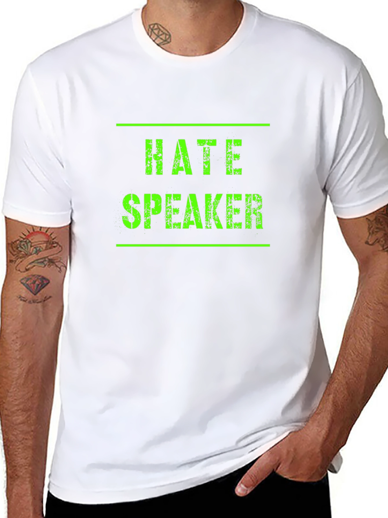 Hate Speaker Graphic T-Shirt - Black