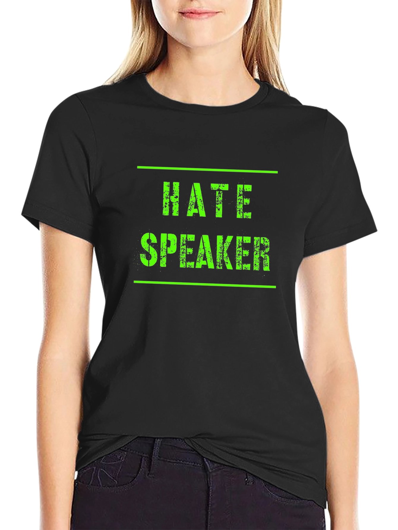 Hate Speaker Graphic T-Shirt - Black