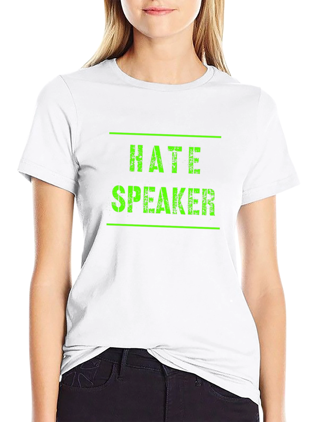 Hate Speaker Graphic T-Shirt - Black