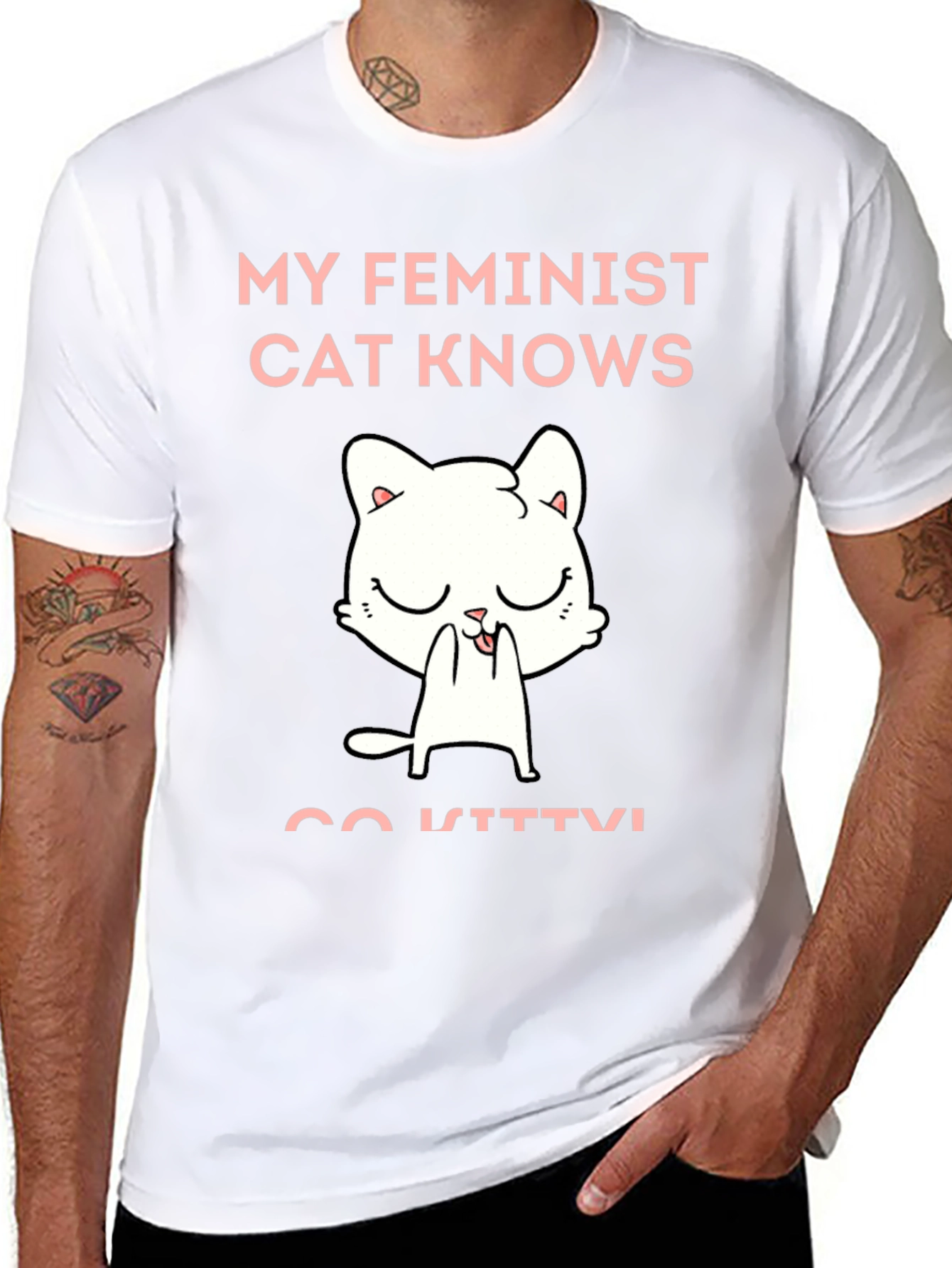 Feminist Cat Graphic T-Shirt - Unisex Cotton Tee