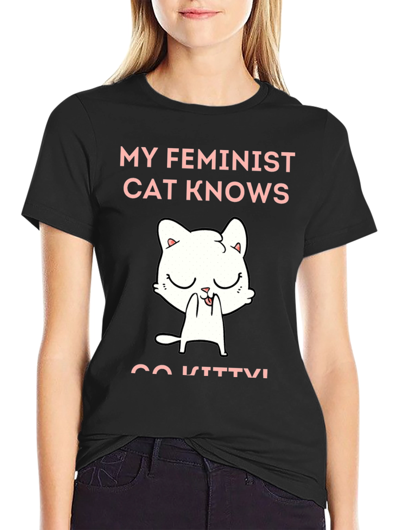 Feminist Cat Graphic T-Shirt - Unisex Cotton Tee