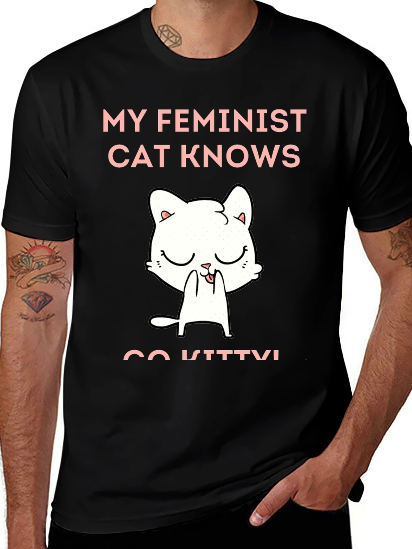 Feminist Cat Graphic T-Shirt - Unisex Cotton Tee