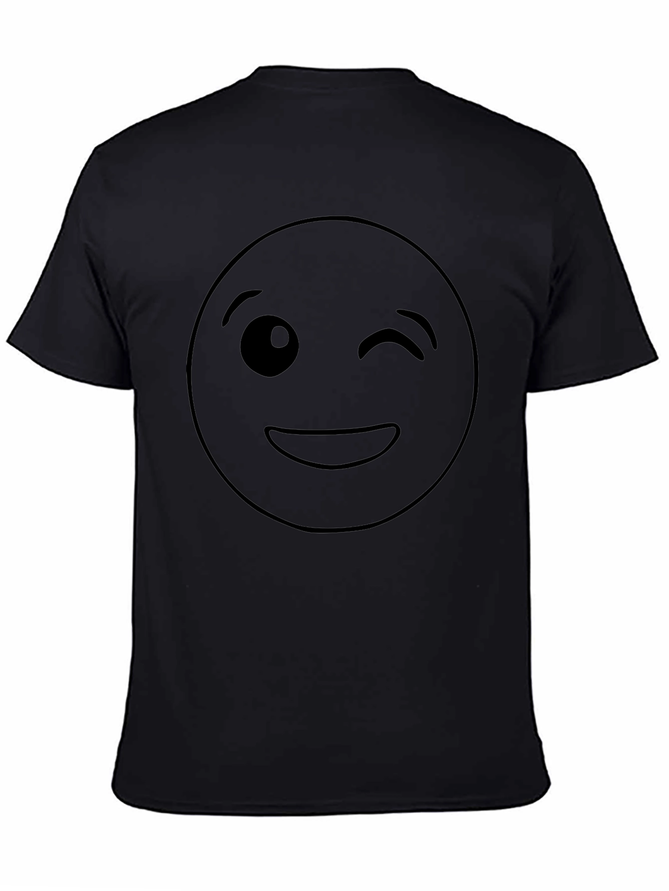 Winking Emoji Black T-Shirt - Express Yourself!