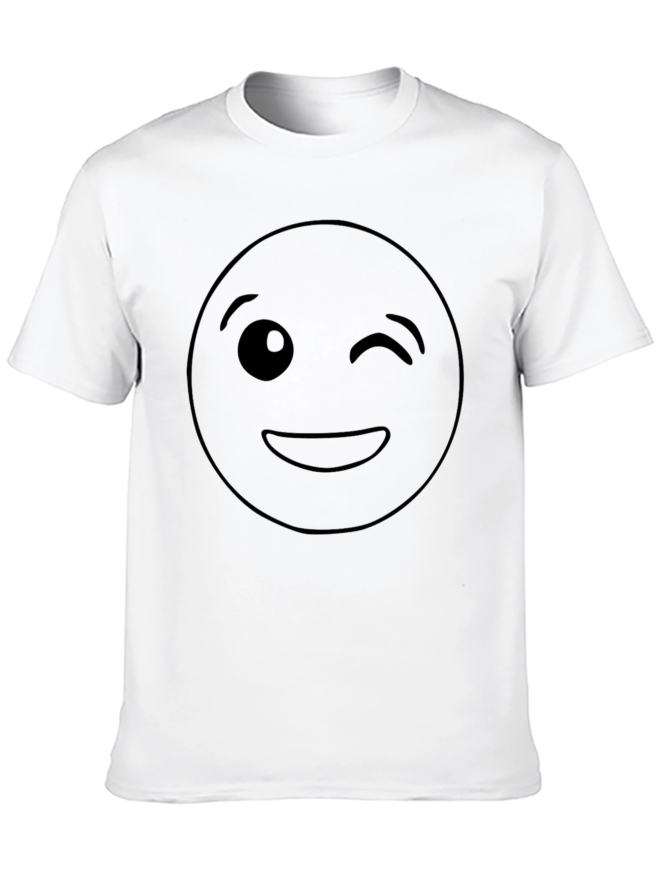 Winking Emoji Black T-Shirt - Express Yourself!