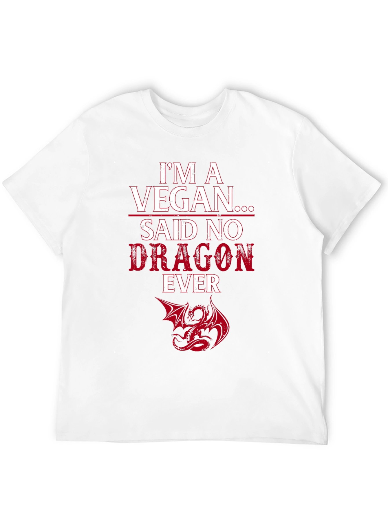 Vegan Dragon Graphic Tee - Mens Black T-Shirt