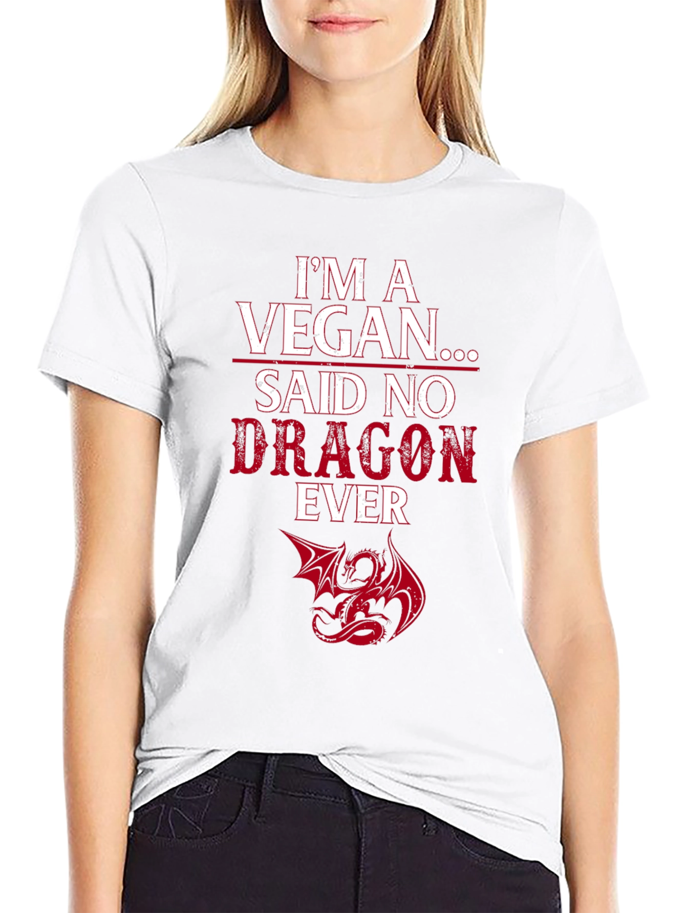 Vegan Dragon Graphic Tee - Mens Black T-Shirt