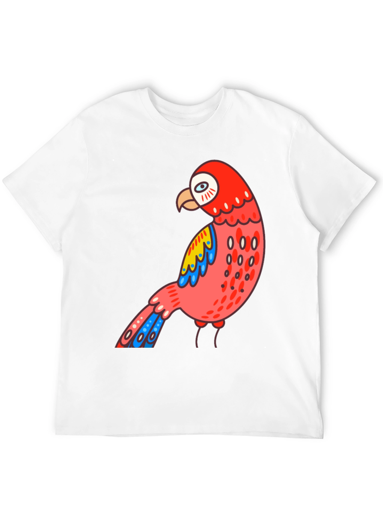 Mens Black T-shirt with Parrot Graphic