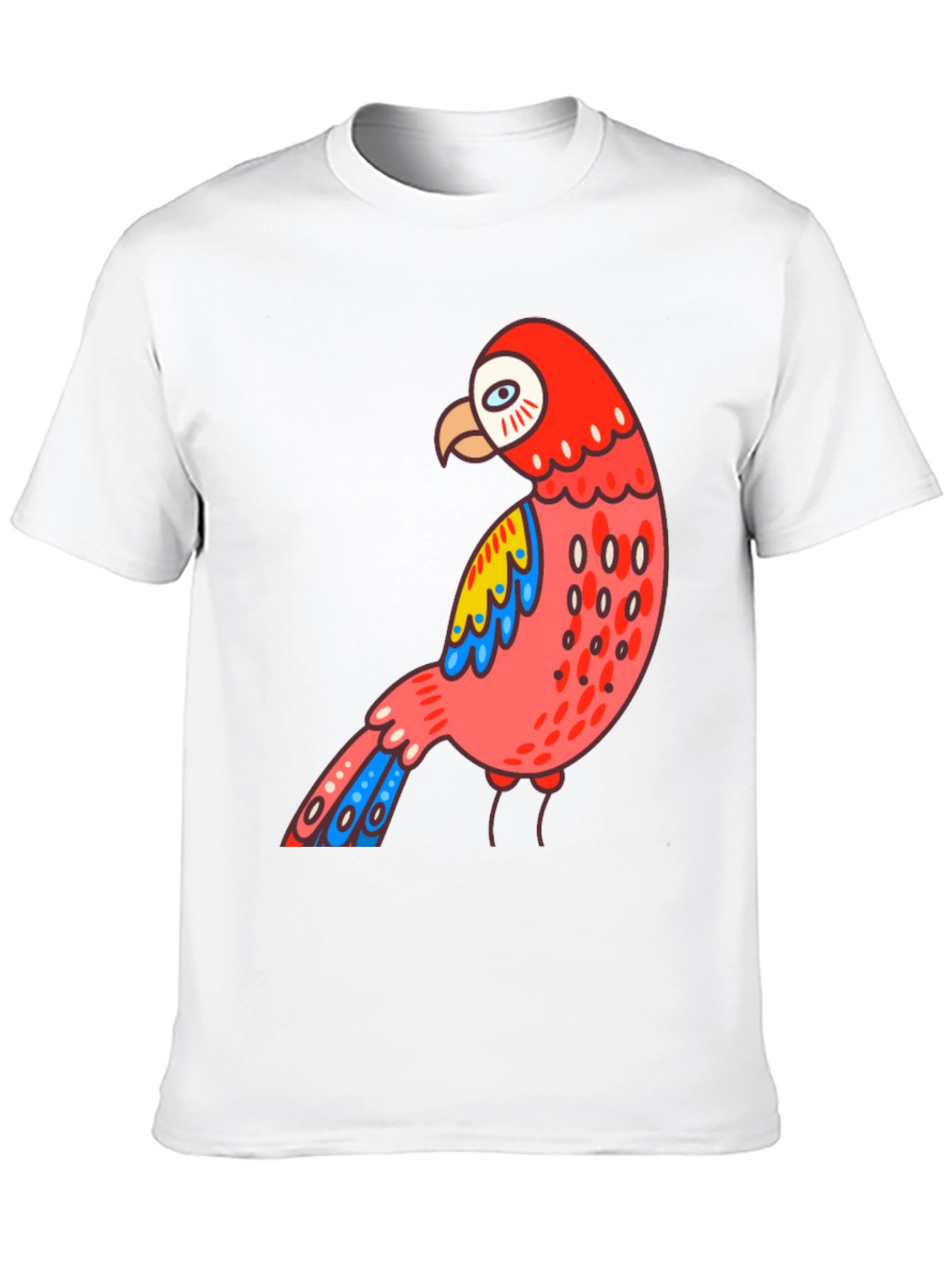 Mens Black T-shirt with Parrot Graphic