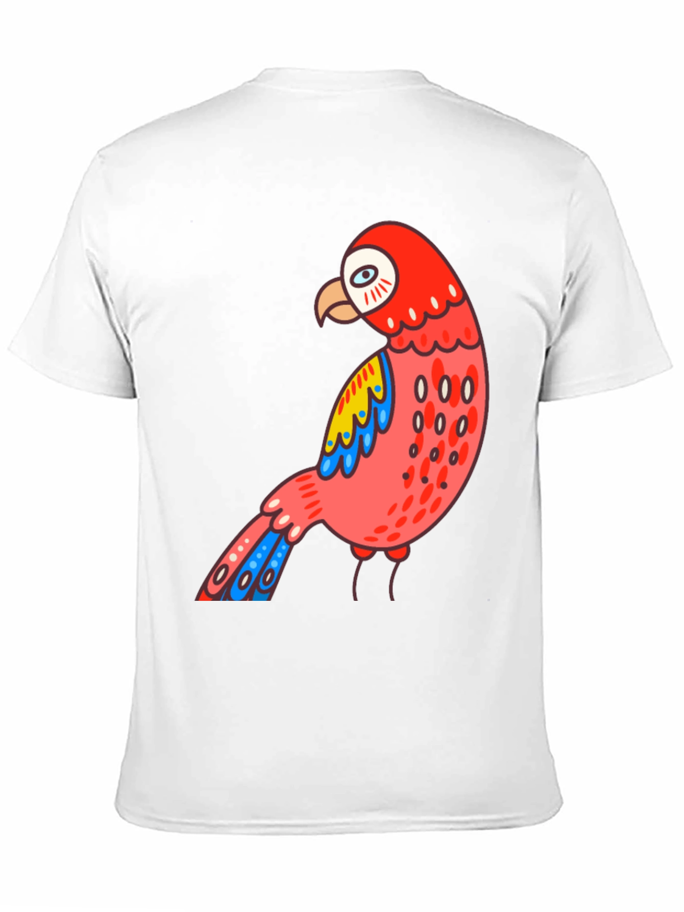 Mens Black T-shirt with Parrot Graphic