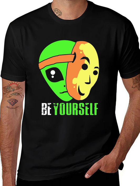 Be Yourself Alien Graphic Tee - Black