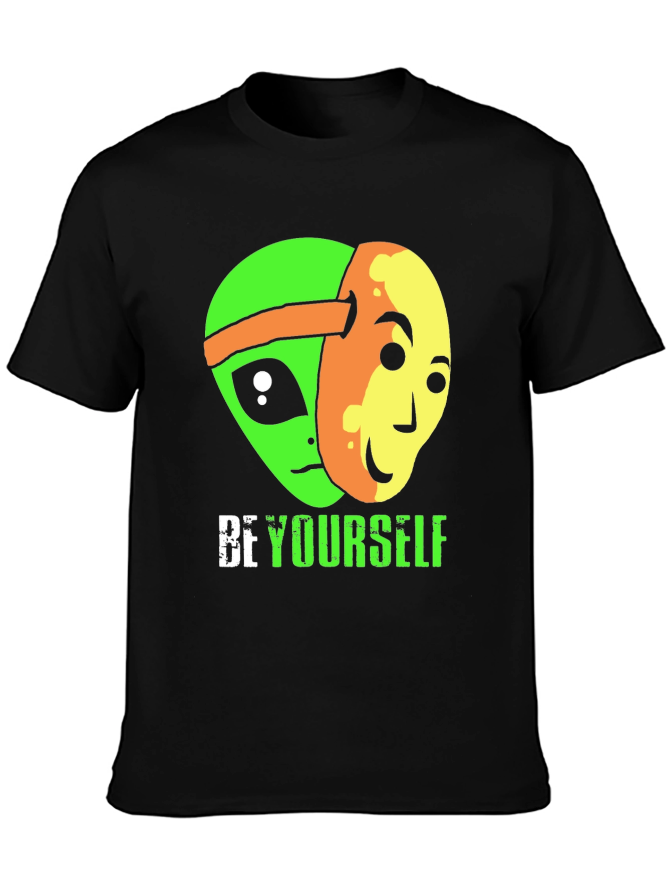 Be Yourself Alien Graphic Tee - Black