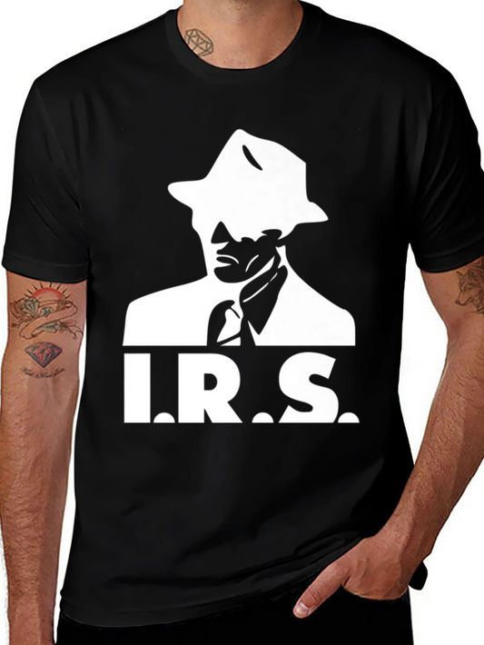 IRS Fedora Man Black T-Shirt - Cool Retro Style!
