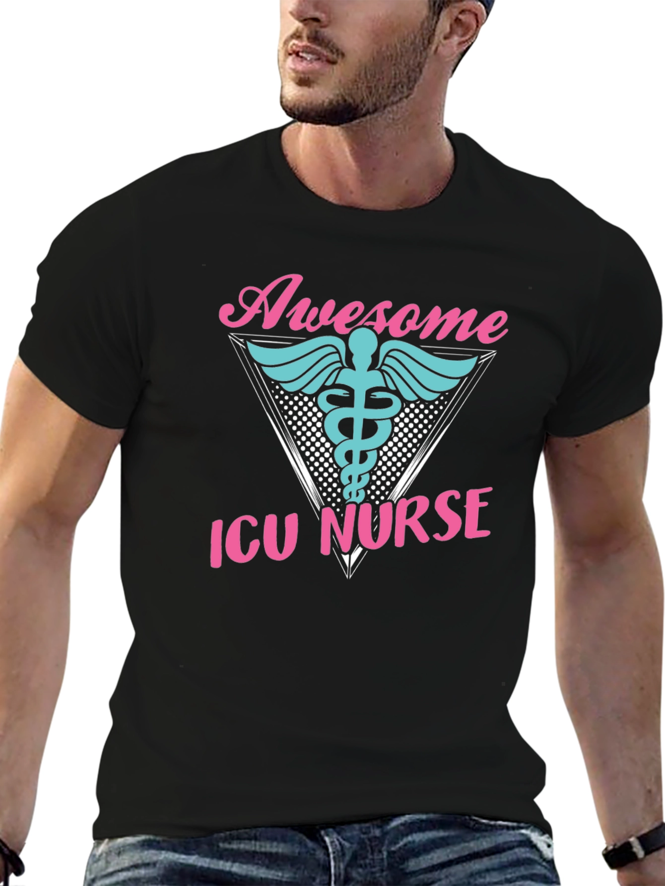 Awesome ICU Nurse Graphic T-Shirt