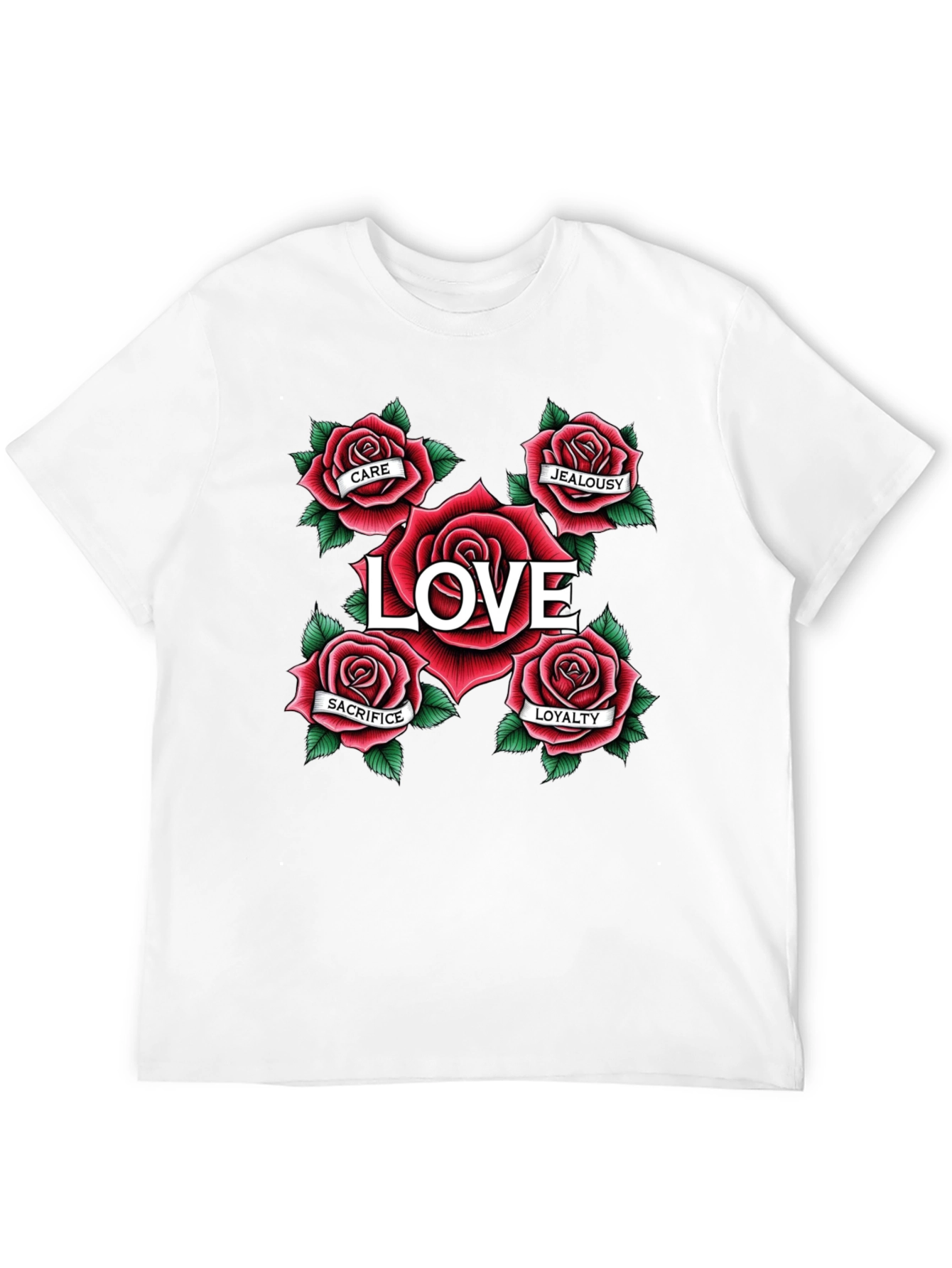 Love Roses Graphic T-Shirt - Black